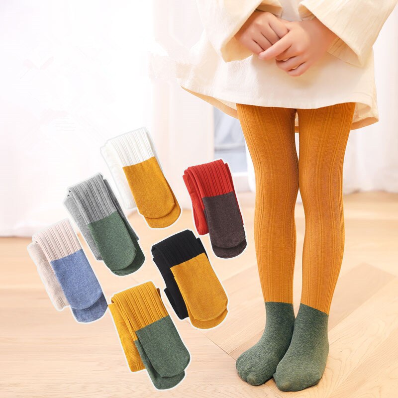 Frühling Neue Spleißen Mädchen Strumpfhosen Dual-zweck Gabelung Streifen freundlicher Boden Socken Baby Socken