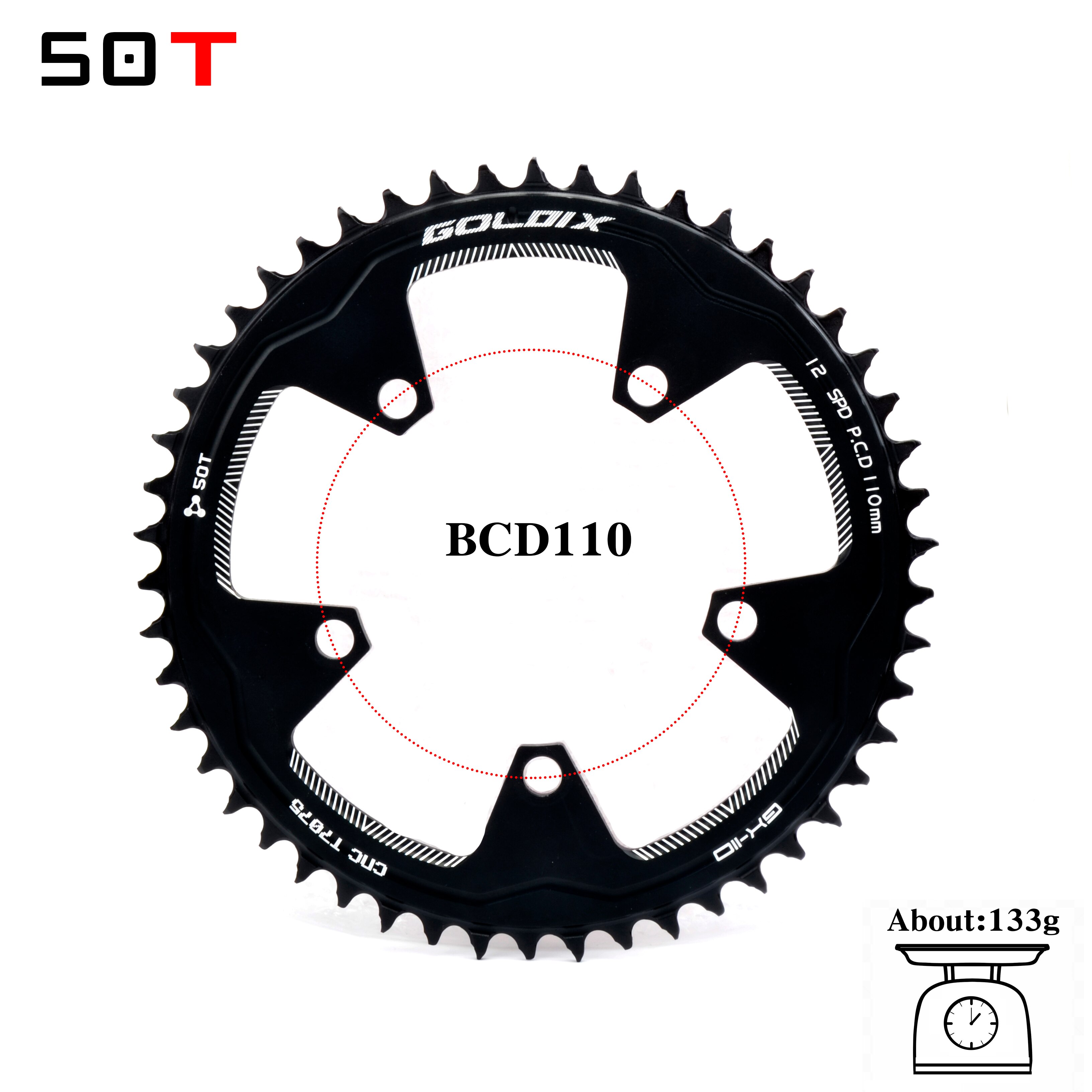 PROWHEEL ROAD bicycle chainring 110BCD 130BCD 34/39/50/53T sprocket steel/aluminum alloy/AL-7075 CNC 8/9/10/11 speed chain wheel