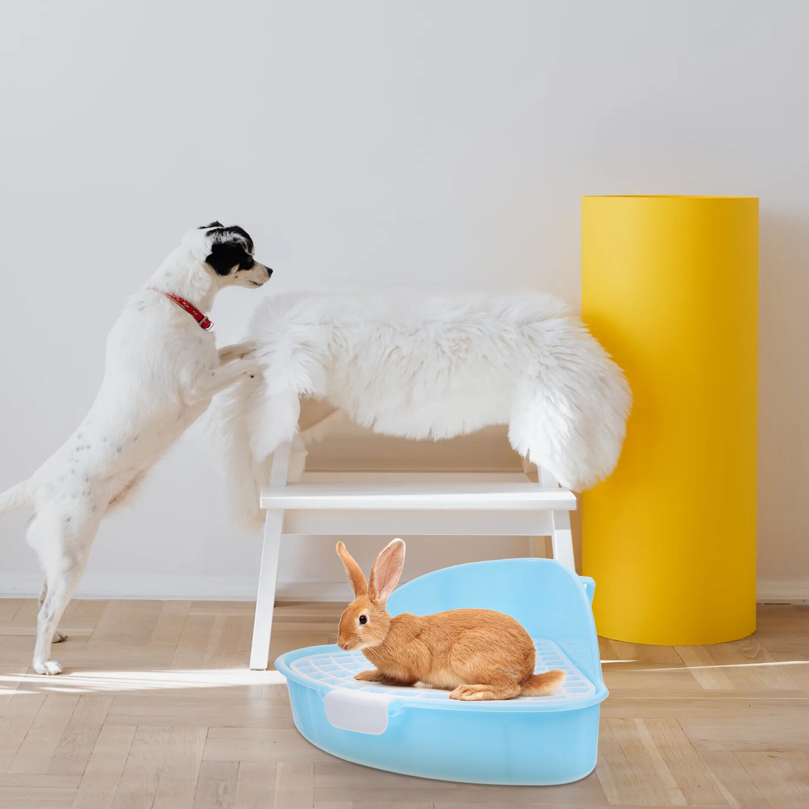 Triangle Rabbit Litter Box Bunny Toilet Potty Trainer Plastic Litter Bedding Box