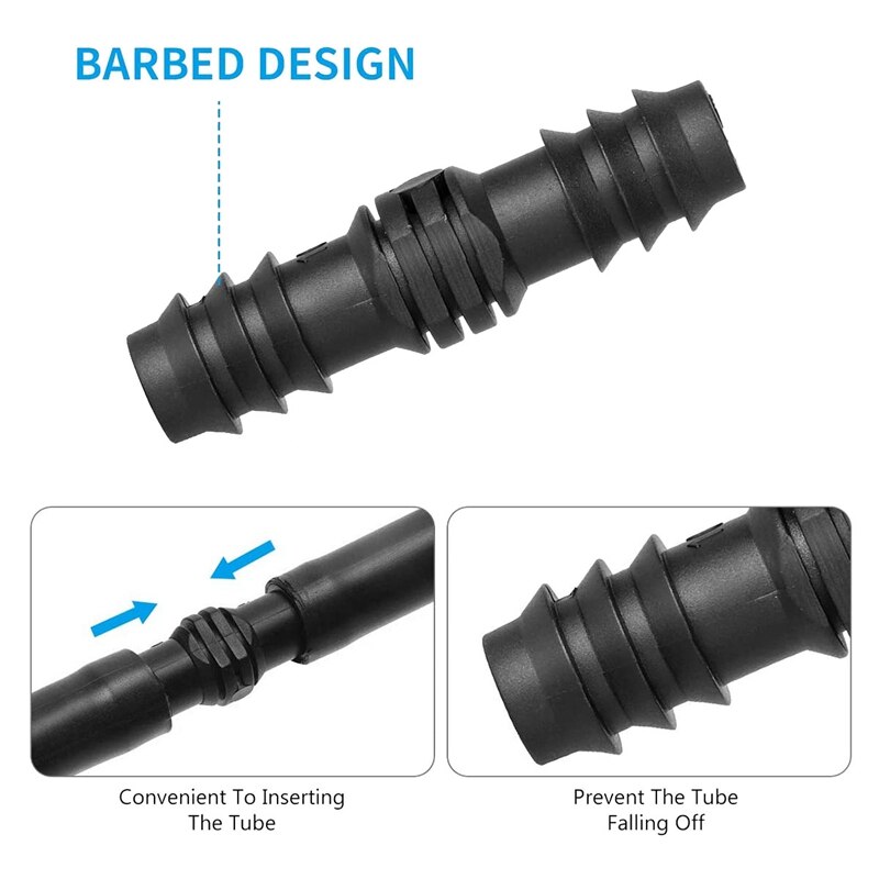 Drip Irrigation Fittings Kit 1/2 inch Tubing, 24 Piece SetBarbed Connectors and Compatible Drip or Sprinkler Systems