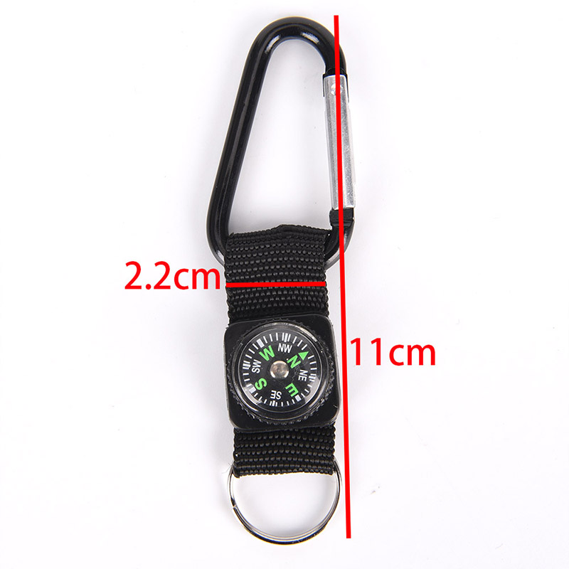 Mini Multifunctionele 3 in 1 Wandelen Reizen Kompas Thermometer Carabiner Sleutelhanger Ehbo Kits Veiligheid Survival Gereedschap