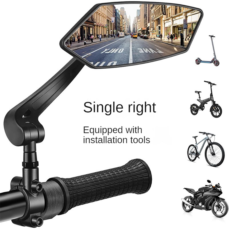Reflector de espejo retrovisor para bicicleta, espejo de manillar giratorio ajustable, retrovisor transparente, accesorios para bicicleta y patinete eléctrico: Rojo