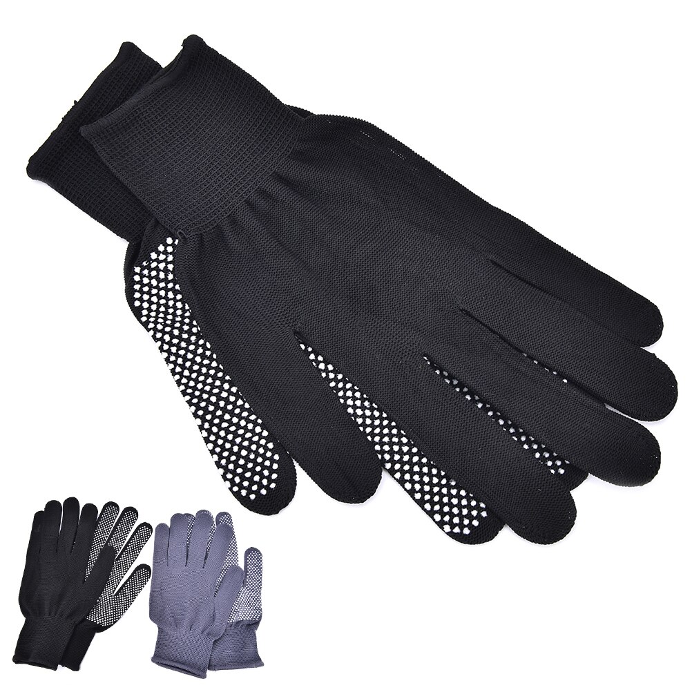 Guantes Térmicos de estilismo para peluquería, resistentes al calor, Color negro y gris, 1 par