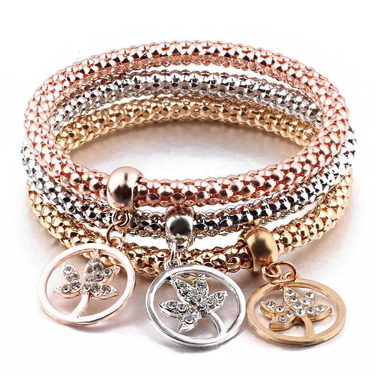 3 farbe Popcorn elastische kette Liebe Armband & Armreifen Luxus Für Frauen Wasser tröpfchen viking Zirkon Anhänger Mädchen pulseira Schmuck: 15