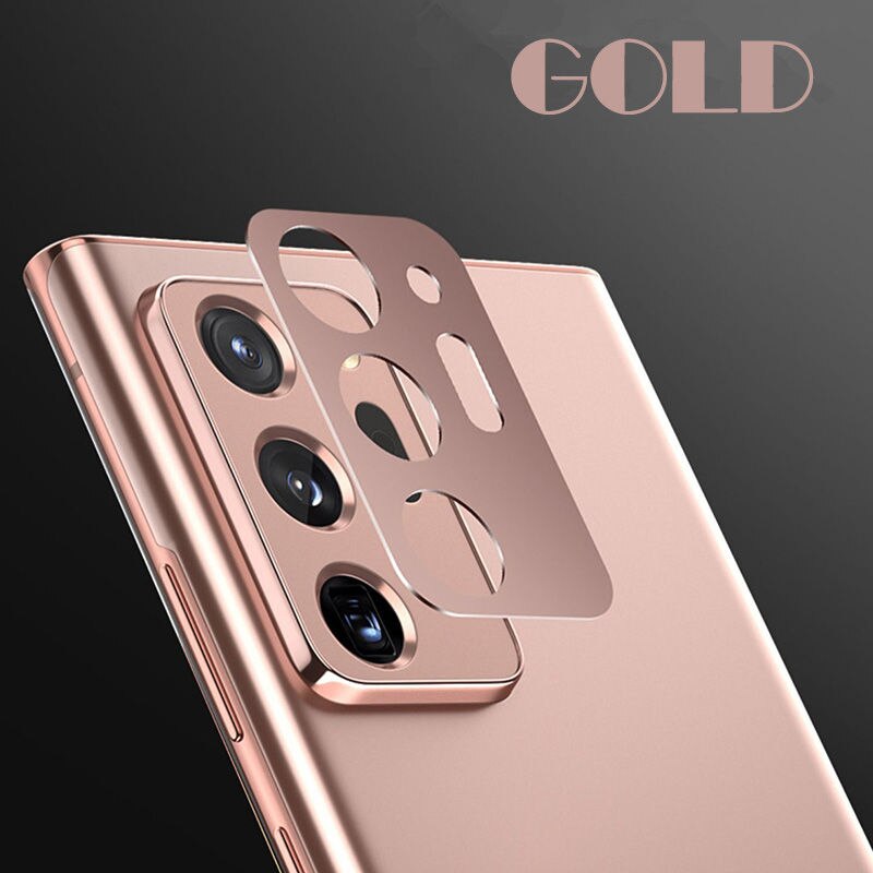2in1 Back Camera Lens Beschermende Metalen Ring Case Voor Samsung Galaxy S21 Ultra Plus Note 20 Note20 5G Terug screen Protector Cover: Goud / For Note 20
