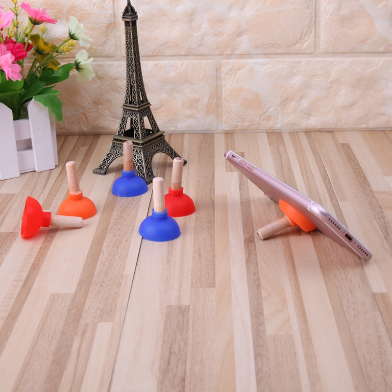 Mini Colorful Toilet Plunger Holder Sucker Stand For Mobile Phone