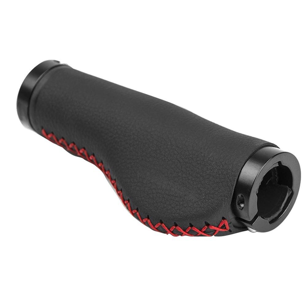 Bike Handlebar Ergonomic Fiber leather Mountain Bike Grips Non-slip Aluminum Lock for Bicycles Parts Accessories