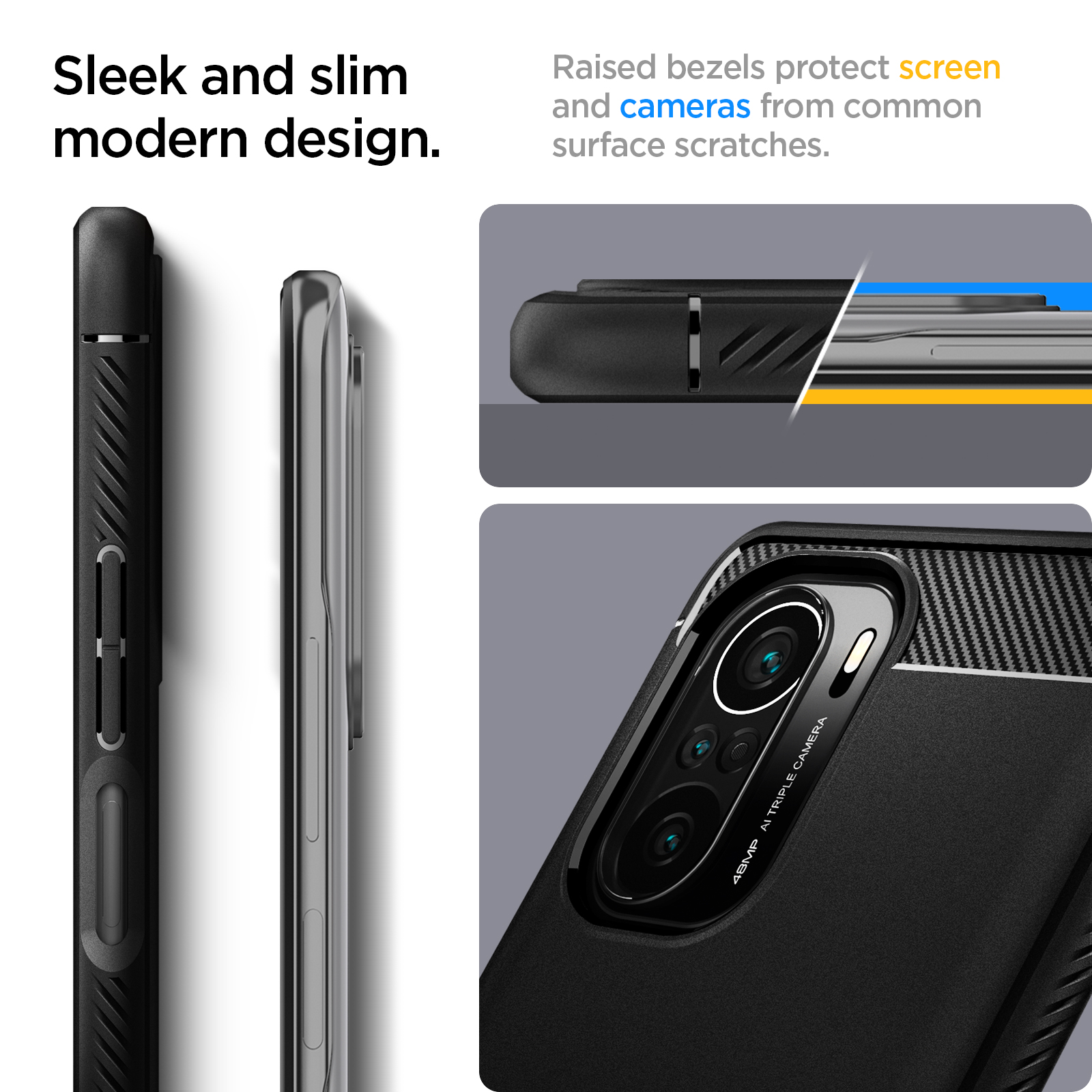 Spigen-funda Rugged Armor para Xiaomi Poco F3 / Redmi K40 Pro / K40 Pro +, fundas de TPU antideslizantes suave y Flexible, color negro mate