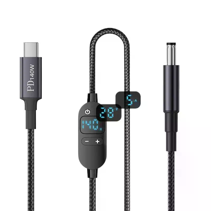 USB C Naar DC Power Boost Kabel Verstelbare Spanning Adapter Connector Cord Voor Laptop Router PD140W/5 V/9 V/12 V/15 V/20 V/28 V