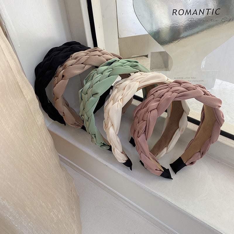 Diadema trenzada de satén de colores bohemios, accesorios para el cabello para adultos, joyería para el cabello