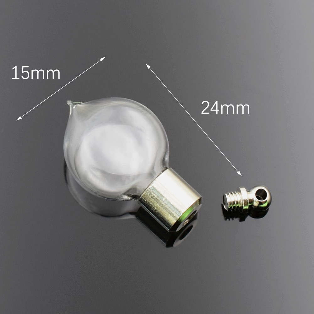 10piece SCREW CAP glass vial pendant Miniature Wishing Bottle clear oil charm name or rice art mini glass bottle craft materia: heart