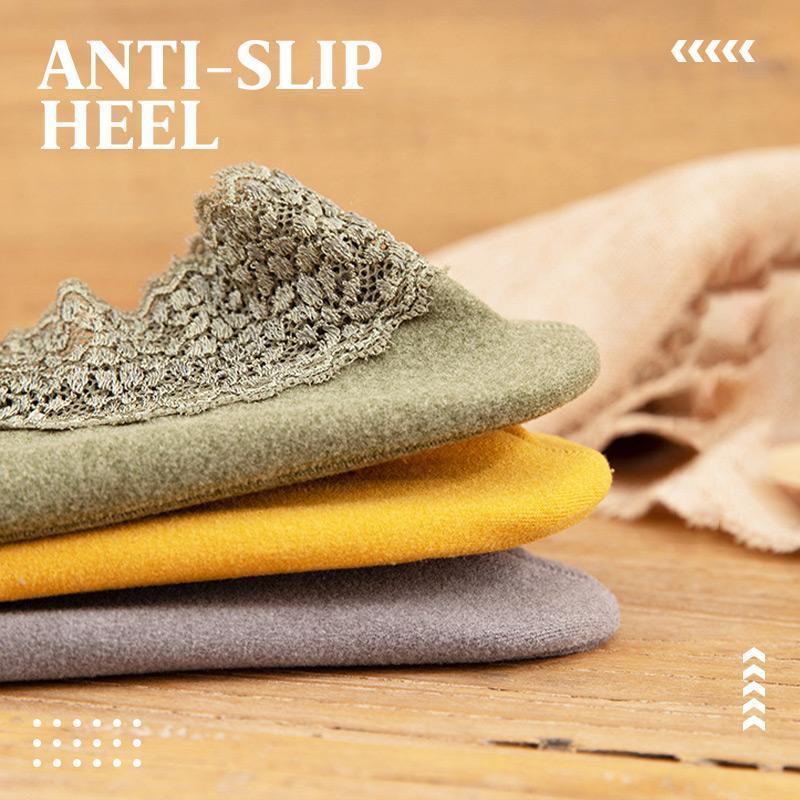 Lace Warmer Socks Women Breathable Warmer Socks Solid Color Boat Comfortable Cotton Ankle Socks with Lace