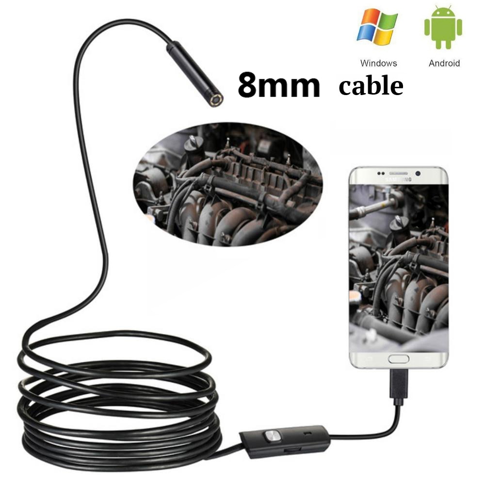 8Mm Usb Endoscoop 2MP 1/2/5/10M Camera Android Riool Camera Borescope Voor Otg android Usb Snake Tube Camera Auto Inspectie 720P