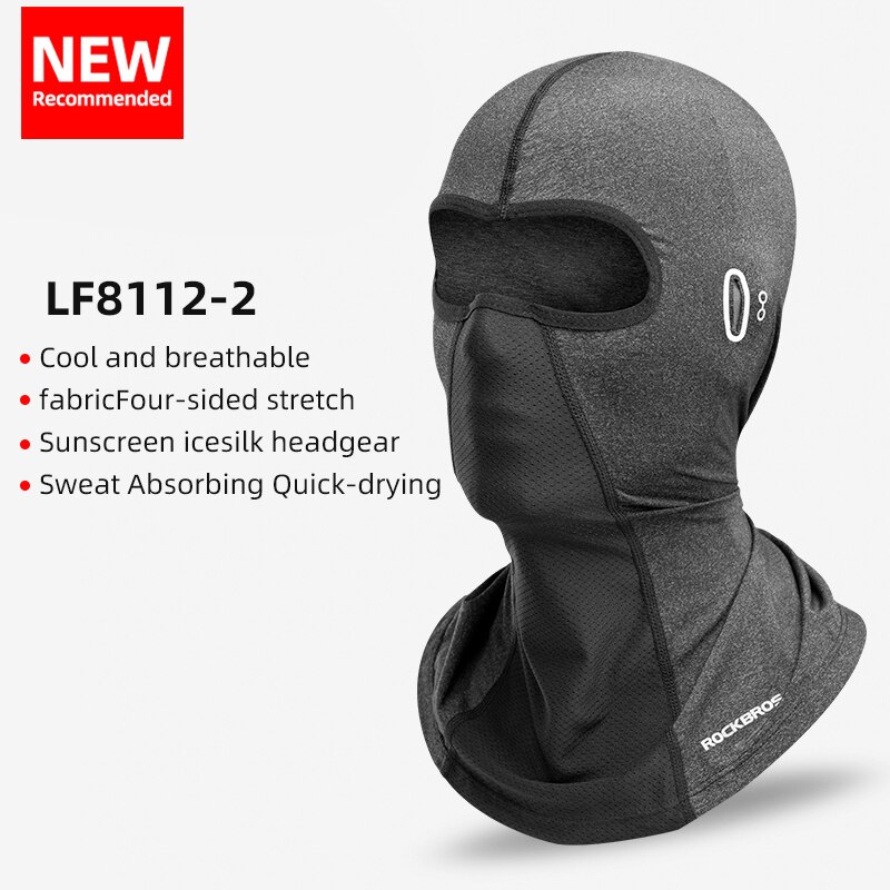 ROCKBROS – masque de cyclisme pour hommes et femmes Protection UV lunettes cagoule visage respirant à séchage rapide, en soie de glace: LF8112-2