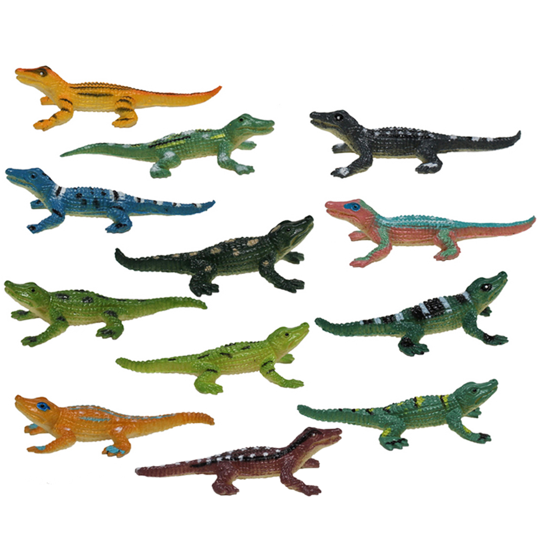 12 Pcs Krokodil Speelgoed Simulatie Crocodilian Model Kinderen Vroeg Leren Cognitieve Speelgoed Speeltoestel voor Kid Learning Animal Kits