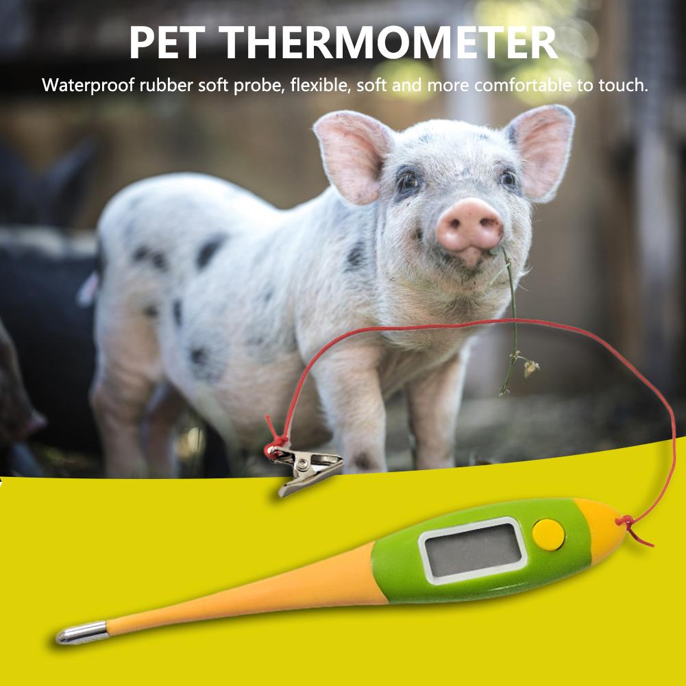 Huisdier Elektronische Thermometer Varken Hond Koe Schapen Huisdier Zachte Hoofd Thermometer Waterdichte Farm Vee Thermometer