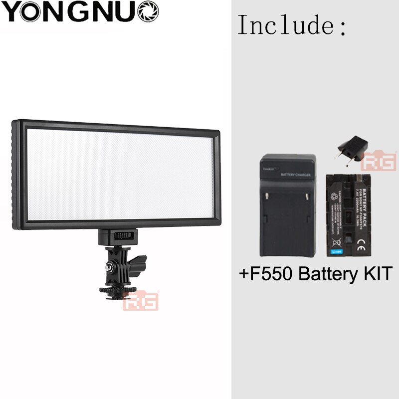 Viltrox  l132t led video lys ultra tynd lcd skærm bi-farve og dæmpbar dslr studio lys lampe panel til kamera dv videokamera: L132t batterisæt