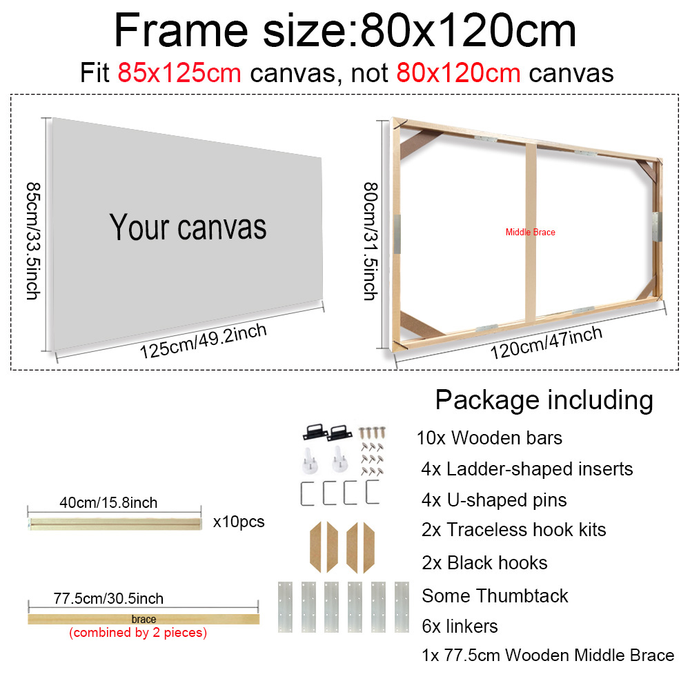 30x40 40x50 60x90cm Leinwand rahmen Holzrahmen Holz Foto Ölgemälde Leinwand Diamant Mal rahmen Leinwand Holzwand rahmen: Pflaume