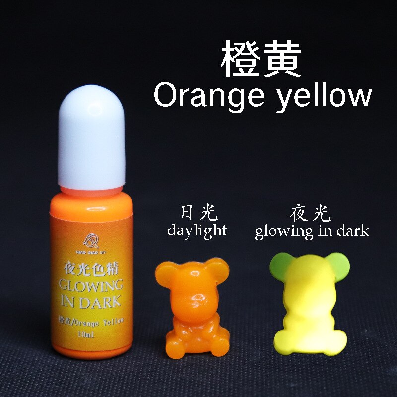 Luminous UV Resin Polarization Liquid Dye Resin Epoxy For DIY Jewelry Making Crafts Coloring Dye Colorant: orange yellow