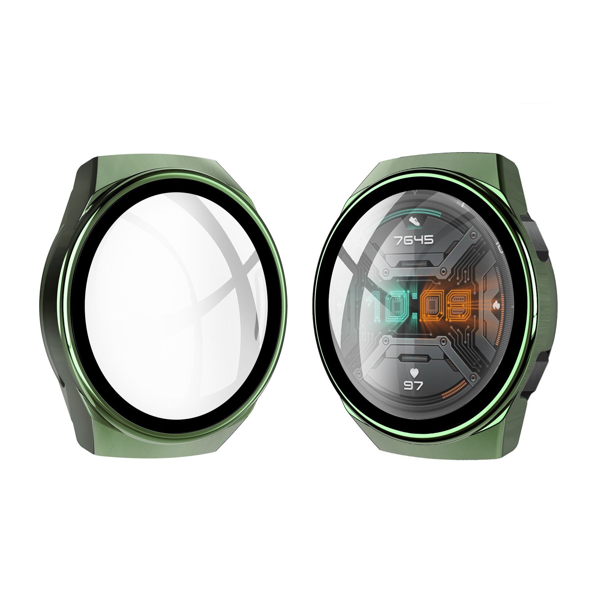 Per il caso di Huawei Orologio GT 2E GT2E GT2 GT 2 42 millimetri 46 millimetri di Copertura Completa Copertura Della Cassa Del Respingente con temperato Protezione Dello Schermo di Vetro: green / Huawei GT2e