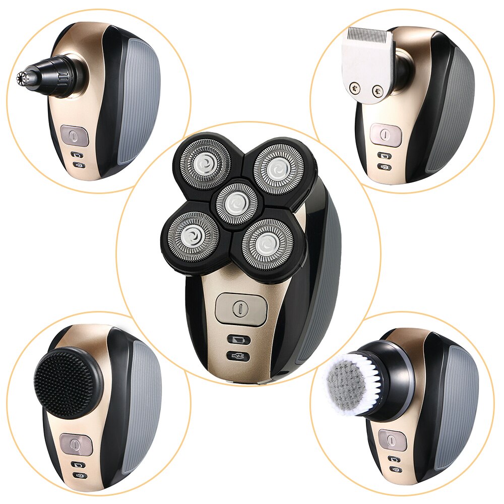 5 In 1 4D Rotary Heren Elektrisch Scheerapparaat Bald Head Scheerapparaat Multifunctionele Scheerapparaat Trimer Voor Mannen Kapper Haar Scheren Haar clipper