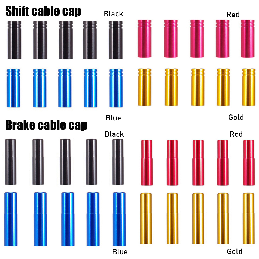 Tapa de Cable de cambio de freno/desviador de aluminio, 5 piezas, 4 colores, tapa de punta de extremo de bicicleta para exteriores, accesorios de piezas de ciclismo de montaña y carretera