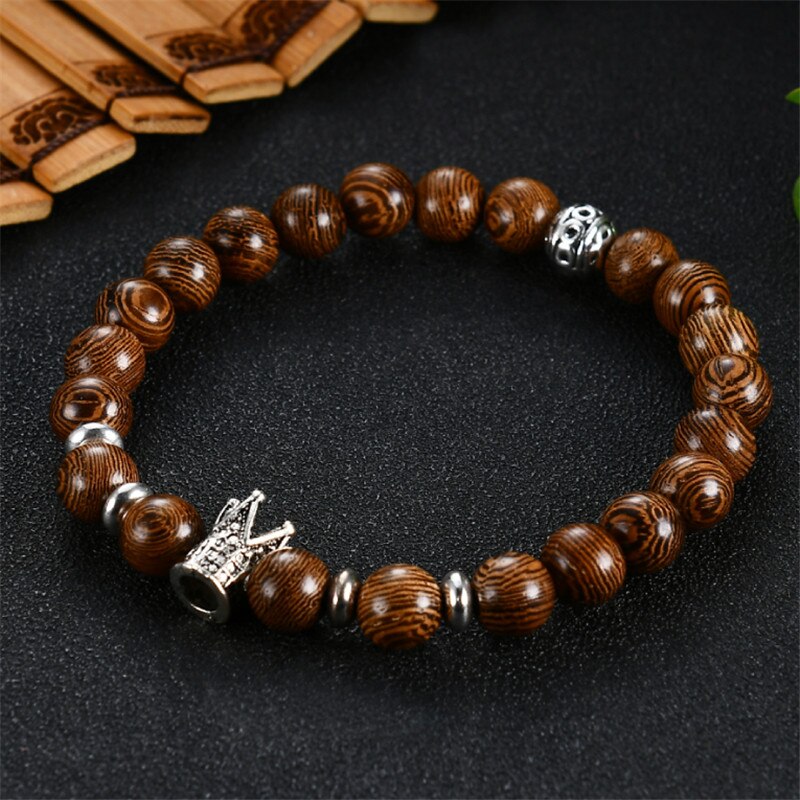Wwlb prijs natuurlijke sandelhout mannen om lotus sieraden gebed pulsera hombre houten kralen rozenkrans armband voor vrouwen: Kroon