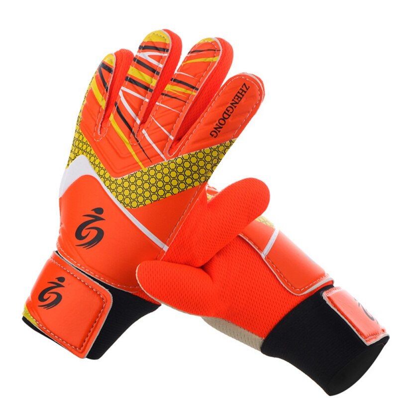 2019 guanti da portiere di calcio traspirante usura dei bambini guanti portiere guanti per il calcio con shin pad вратарские перчатки для футбола: orange / 7