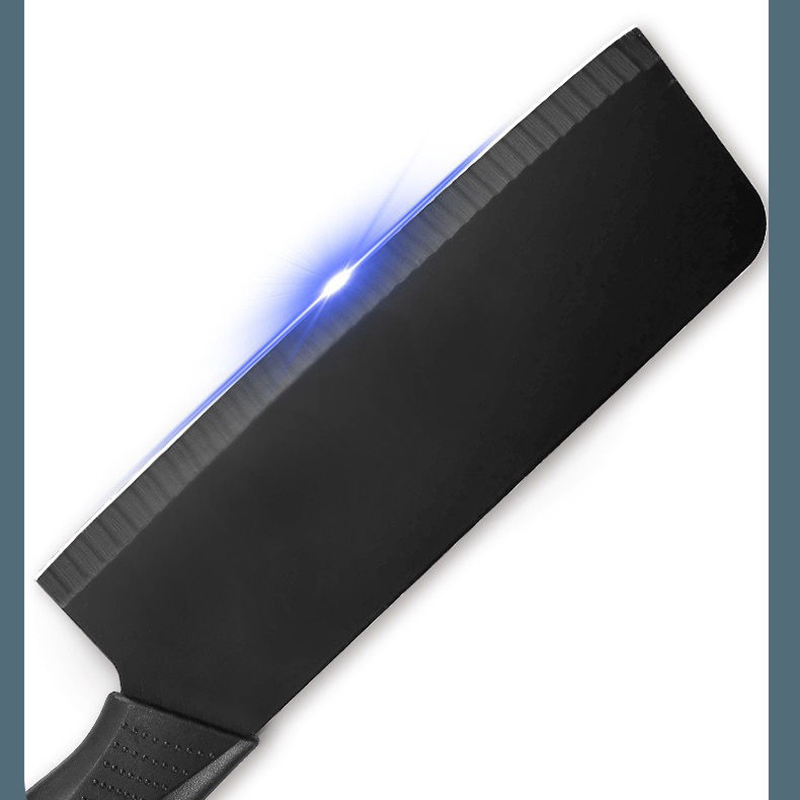 Juego de cuchillos de cocina de acero inoxidable con mango de plástico antideslizante negro, cuchillo para cortar fruta, cuchillo multifuncional para el hogar