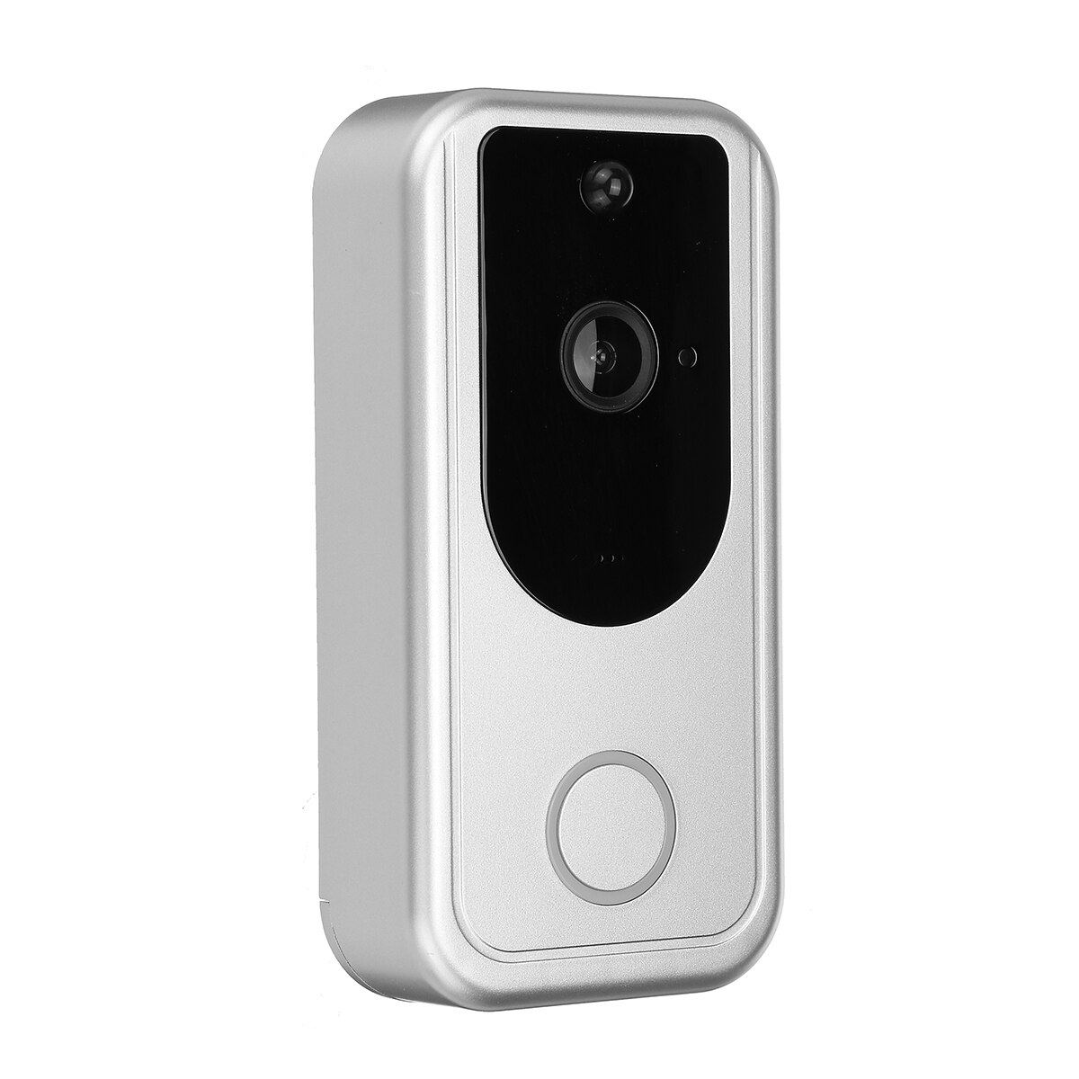 HD Smart Door Bell Camera Wifi Wireless Video Doorbell Intercom Door Eye Peephole HD IR Night Vision Motion Sensor Wide Angle: Silver