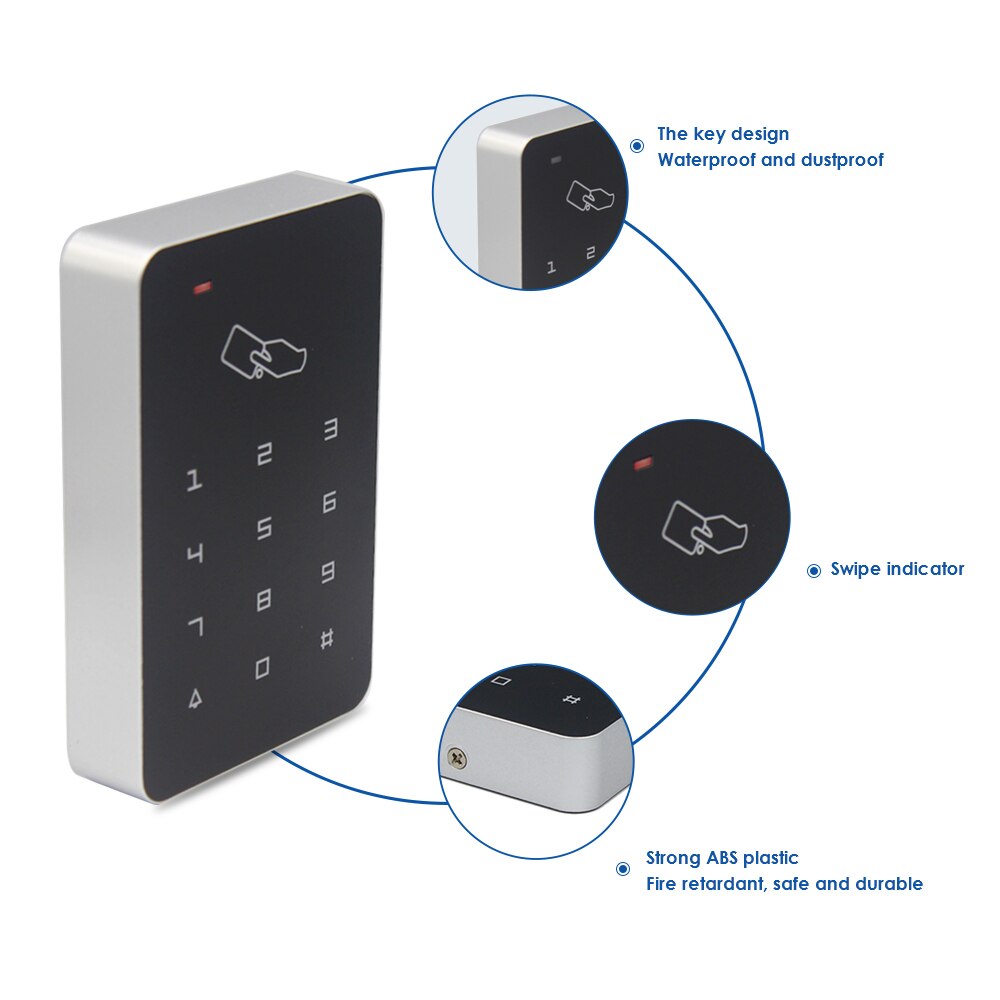 125khz RFID Digital Keypad Access Control System Door Lock Controller RFID card reader w/ 10pcs TK4100 key