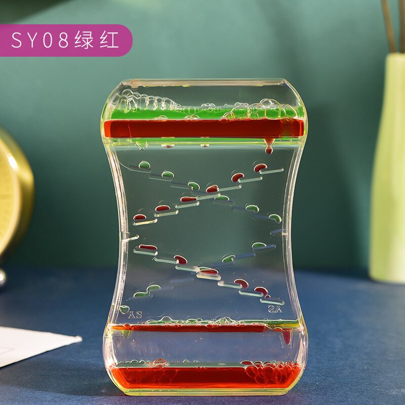Tobogán de aceite con goteo para niños, reloj de arena con burbujas de movimiento, juguetes para aliviar el estrés, decoración del hogar, Accesorios de escritorio,