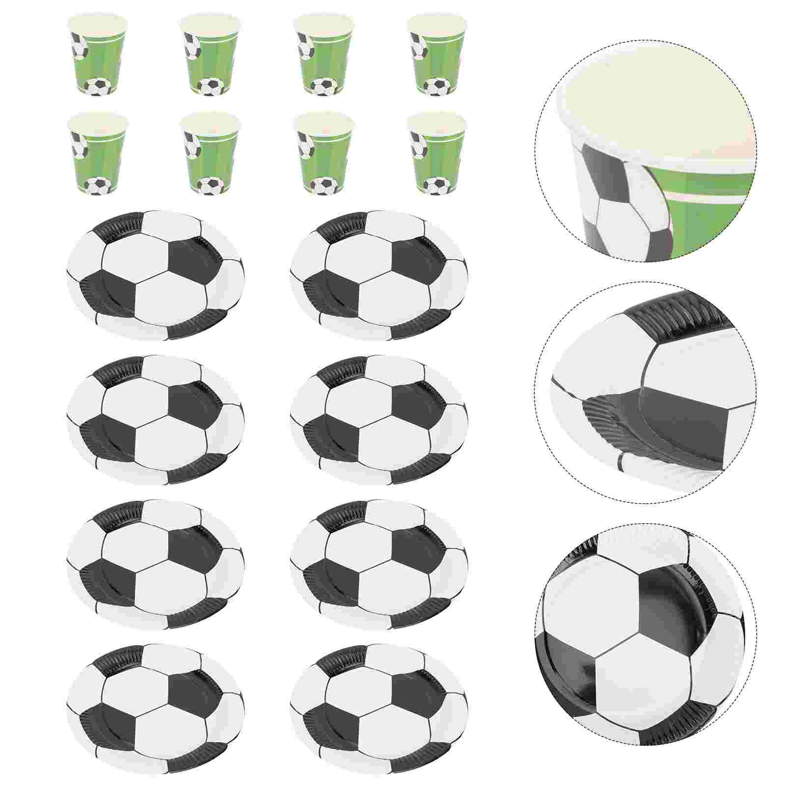 1 set of decorative paper plates multi-function soccer plates party dessert plates
