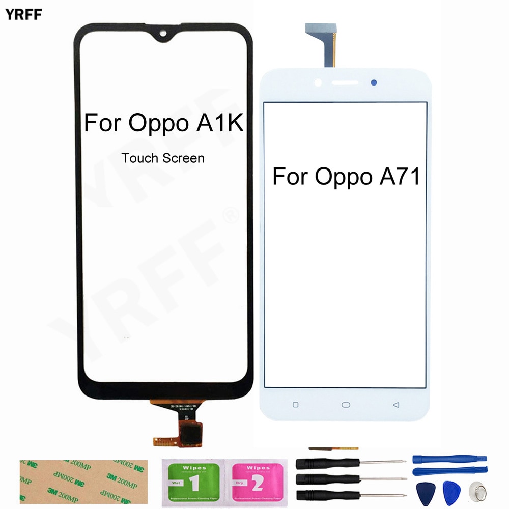 Digitalizador de pantalla táctil para Oppo A1K CPH1923, Sensor de Panel de vidrio frontal, piezas de montaje de teléfono, pegamento 3M