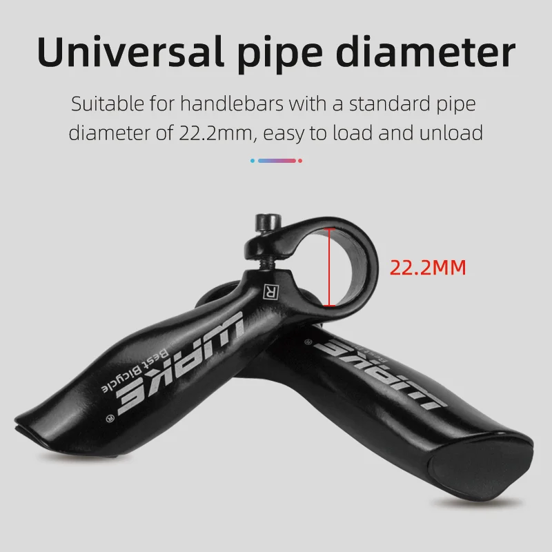 Manillar auxiliar de bicicleta, extremos de manillar de bicicleta de montaña de aleación de aluminio, barra de mango de apoyo de bocina de toro MTB, barra de mango de tornillo de banco de bicicleta