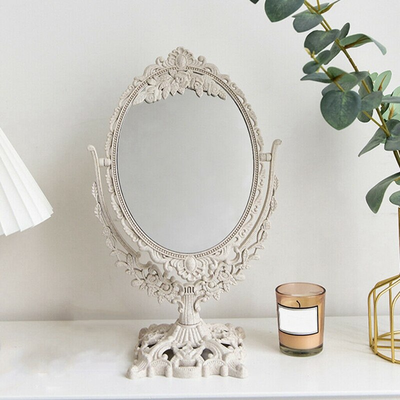 Desktop Mirror Vanity 360° Swivel Cosmetic Makeup Mirror with Stand Mirror