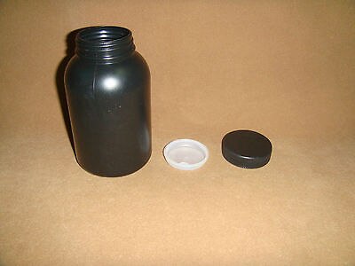 Plastic Wide Mouth Bottle,500ML,Black ,with Inner Cover,reagent Bottle