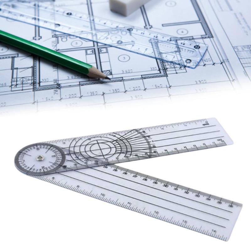 1Pcs 30 Cm Hoek Meten Heerser Hoek Multifunctionele Tekening Kantoor Student Heerser Plastic Briefpapier Leveringen