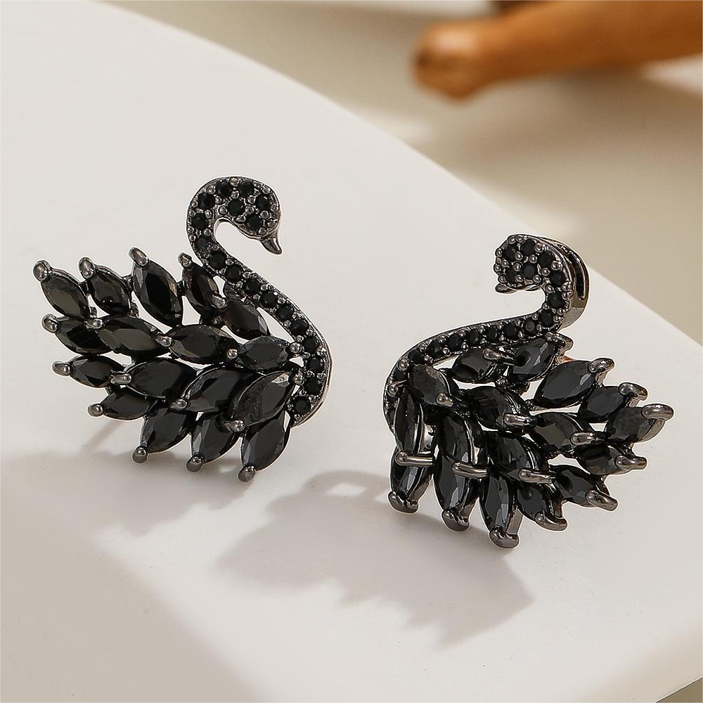 Boucles d'oreilles couleur cygne de Style déesse de luxe léger, boucles d'oreilles en Zircon micro-pavé, boucles d'oreilles longues à la et polyvalentes: green