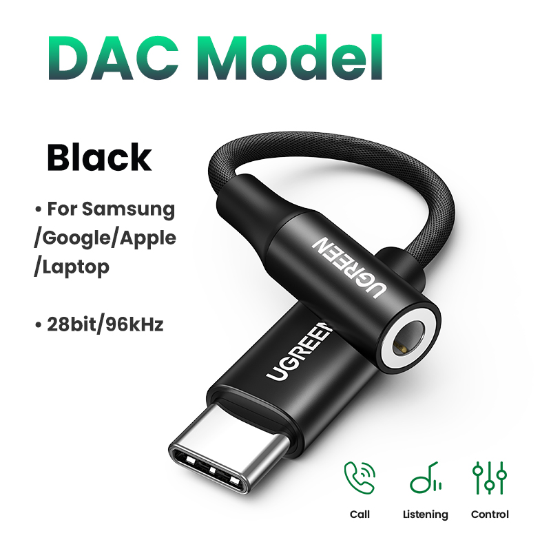 UGREEN-Cable USB tipo C a 3,5mm para auriculares, adaptador de Audio para Xiaomi Mi10, HUAWEI P30, Oneplus 9: Azul cielo