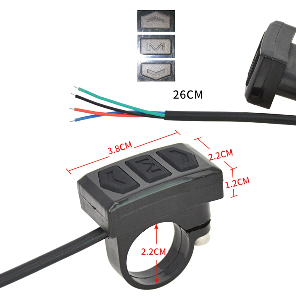 Elektrische Fiets Schakelaar Aan Uit Bedieningsknop Stuur Mount Split Meter Schakelaars Knop Voor Lcd Meter E-Bike Accessoires Onderdelen