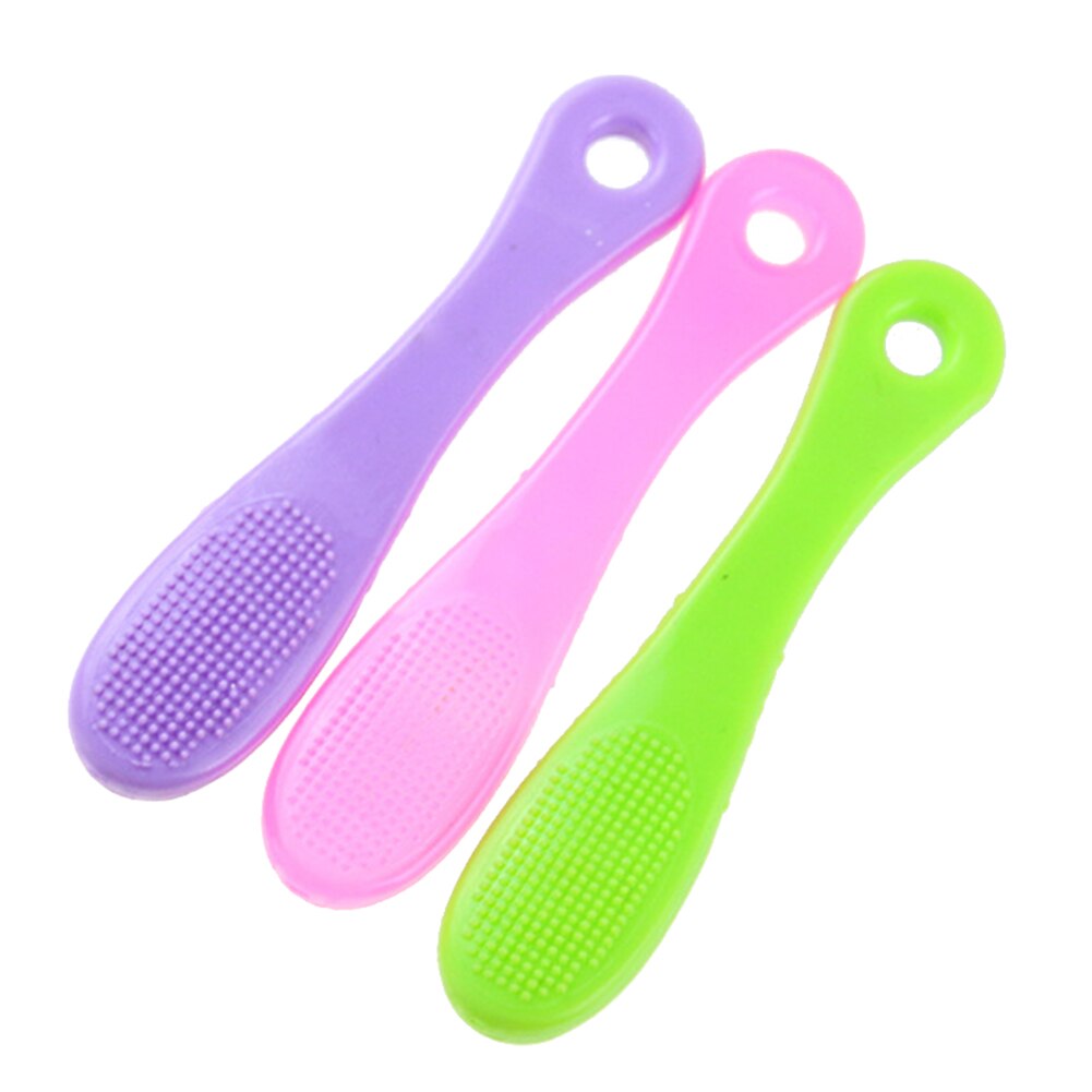 Cepillo de limpieza Facial portátil de silicona de doble cara, cepillo para limpieza de puntos negros, masaje de limpieza Facial, producto para lavado de cara: random color