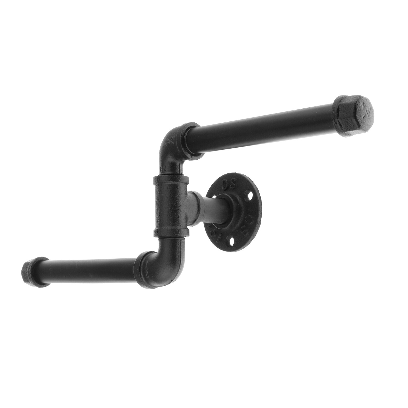 Wall Mount Toilet Paper Holder Rack Tissue Roll Dispenser Stand Rustic Iron Pipe