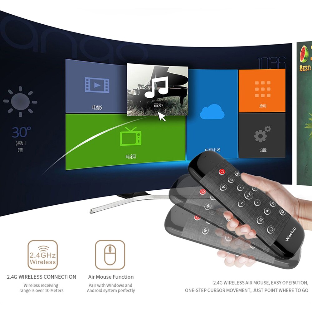 Wechip W2 Pro Air Mouse Voice Remote Control Microphone W1/W2/R2 2.4G Wireless Mini Keyboard Gyroscope for Android TVBox Mini PC