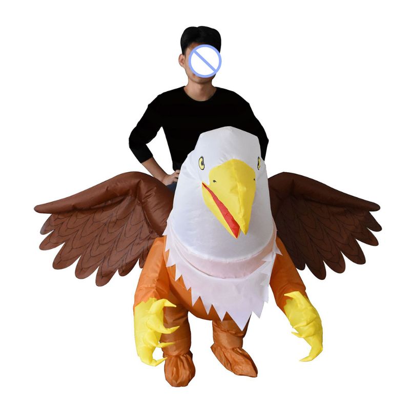 OOTDTY 3D Riding Inflatable Animal Costume Adults Funny Blow up Outfit Halloween Cosplay Fancy Dress Clothing