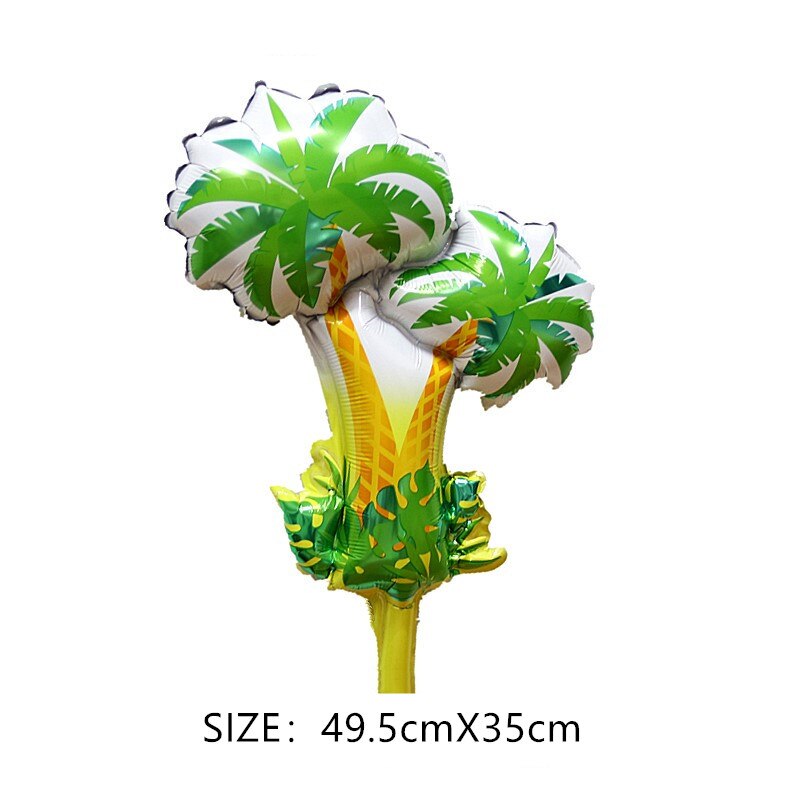 Desert plant cactus tree coconut tree green leaf balloon kid cartoon toy balloon tropical theme decoration aluminum foil balloon: 11