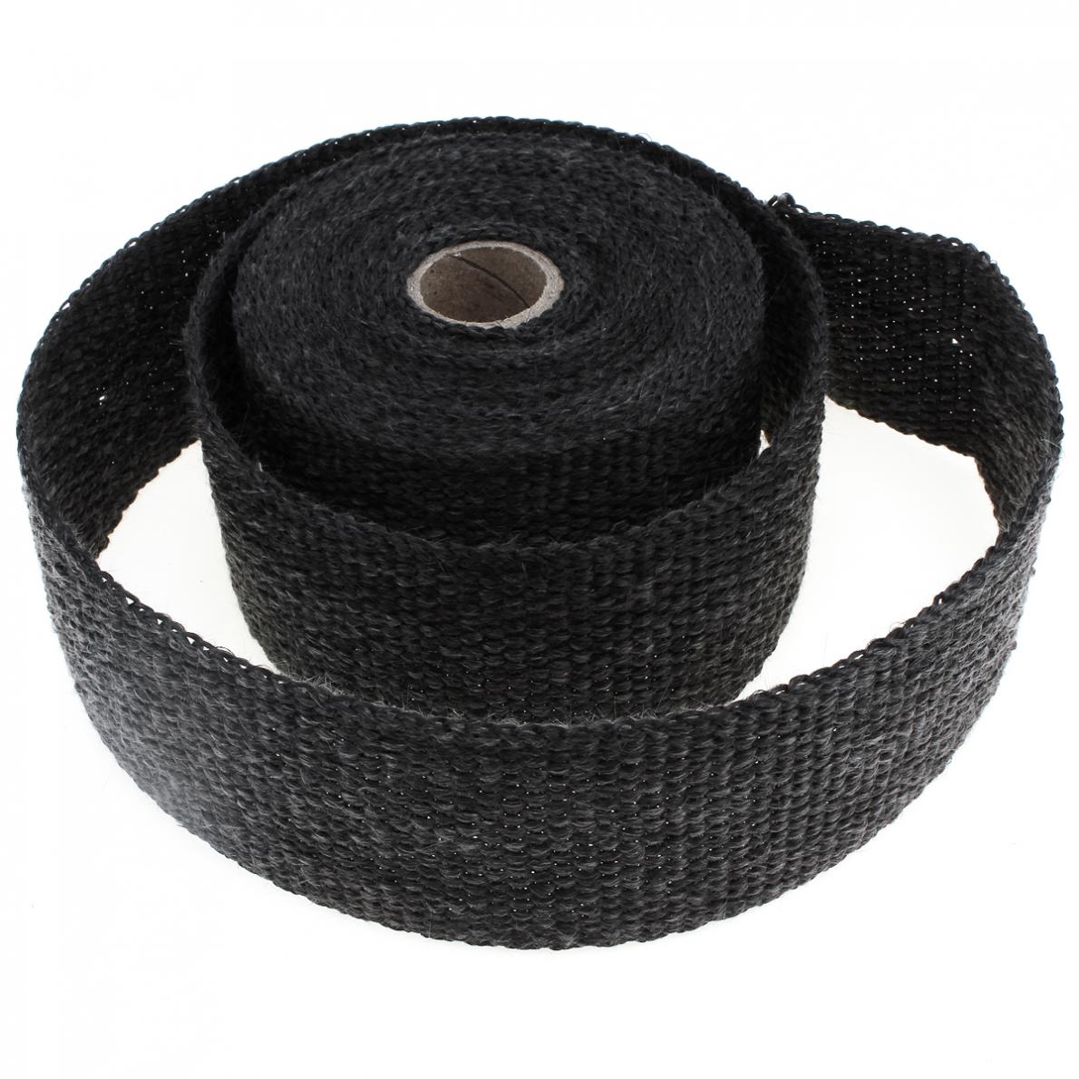 2 " 16.5ft rulle svart glassfiber bil eksos header pipe varme wrap tape motstandsdyktig downpipe  + 4 bånd kit