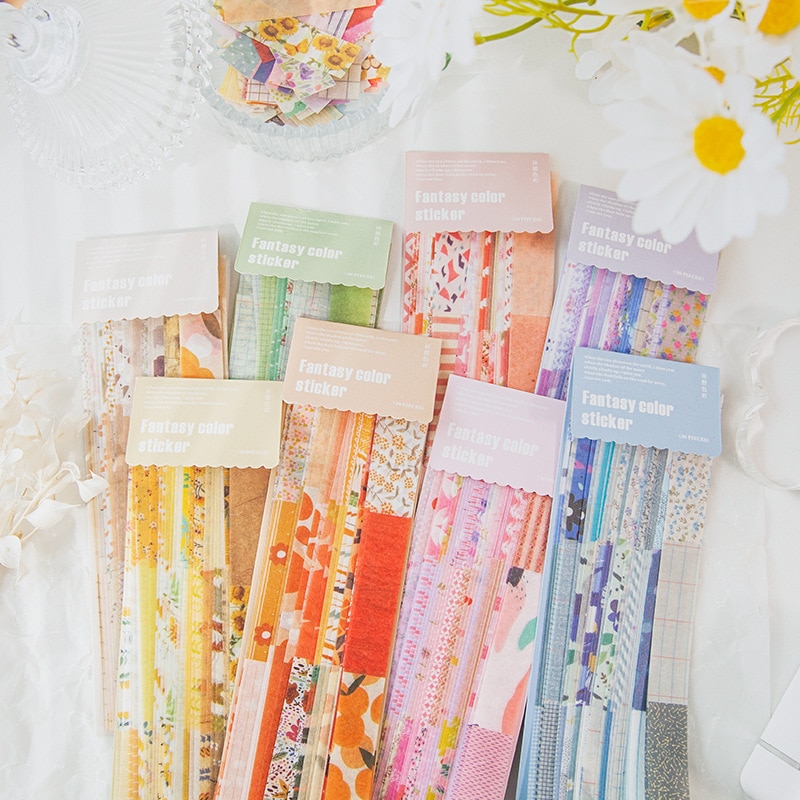 30 stk fantastisk fargeserie dekorative lange klistremerker scrapbooking etikett dagbok skrivesaker album telefon ins tidsskrift planlegger
