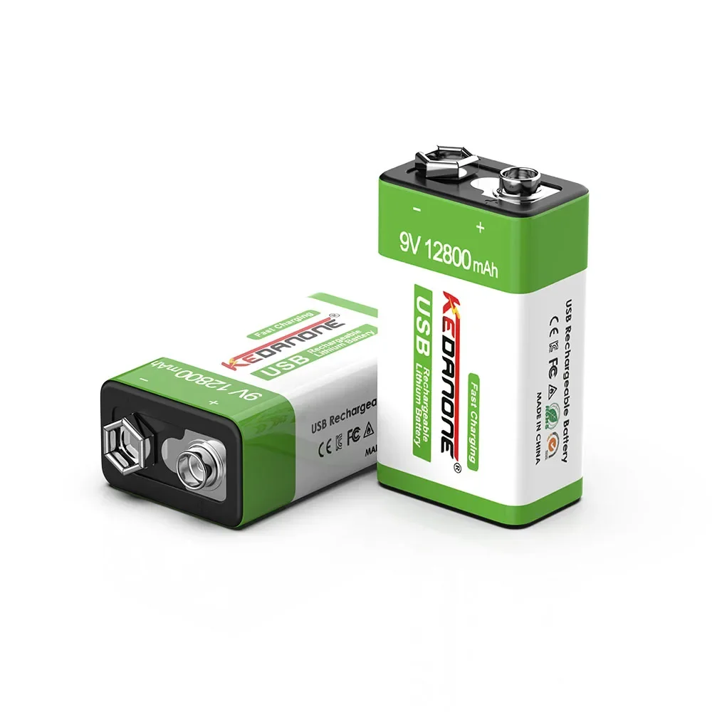 12800mAh 9V Li-ion Rechargeable Battery Micro USB Batteries 9V Lithium For Multimeter Microphone Toys Remote Control KTV
