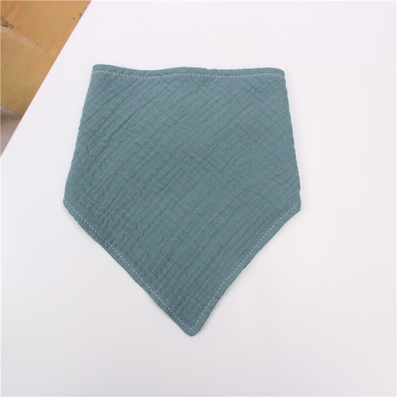 Sciarpa triangolare in cotone garza per bambini tinta unita asciugamano Saliva europeo e americano bavaglino accessori per neonati: Blue